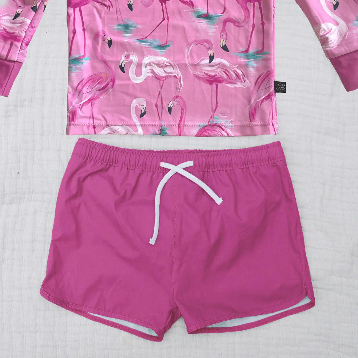 Petit Lem Red Palm Tree Rashguard and Swim Shorts Set – Bearheart Kids  Boutique